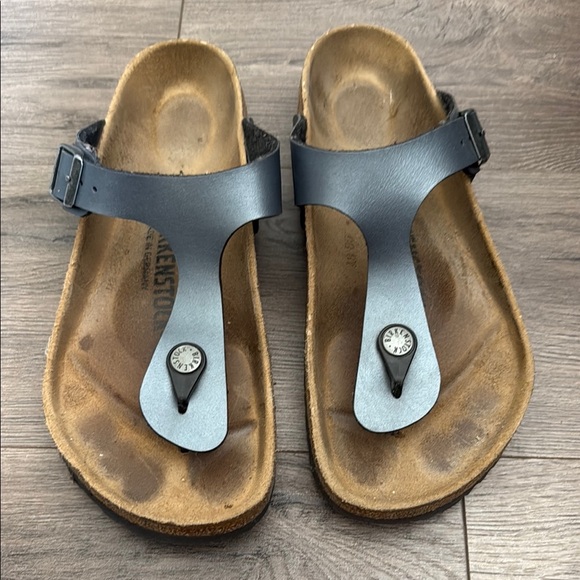 Birkenstock Silver Thong Sandals - Picture 1 of 4